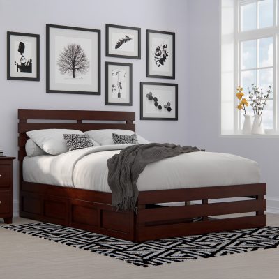 Oxford Platform Bed with Matching Footboard & Set of 2 Storage Drawers