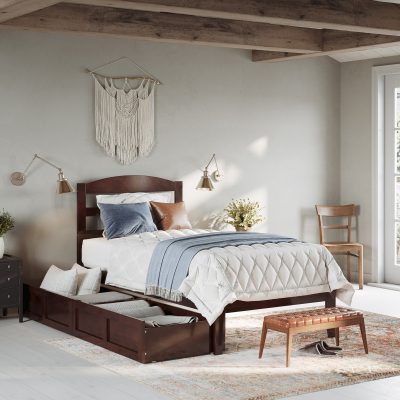 Warren Platform Bed with Set of 2 Storage Drawers