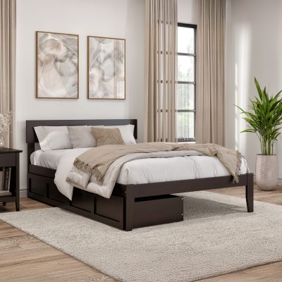 Boston Platform Bed with Set of 2 Storage Drawers