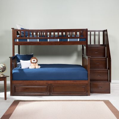 Columbia Staircase Bunk Bed with Raised Panel Storage Drawers