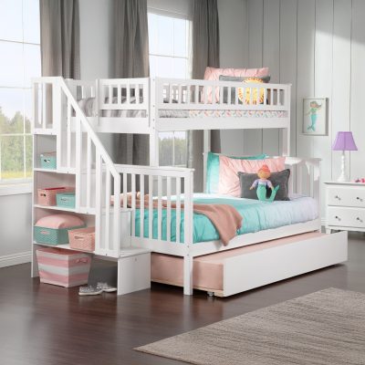 Woodland Staircase Bunk Bed with Trundle