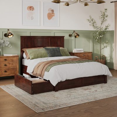 Madison Platform Bed with Footboard & Set of 2 Storage Drawers