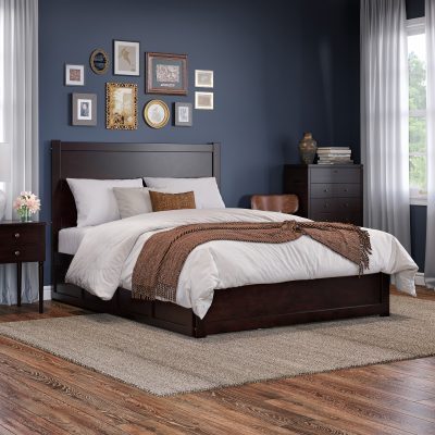 NoHo Platform Bed with Matching Footboard & Set of 2 Storage Drawers