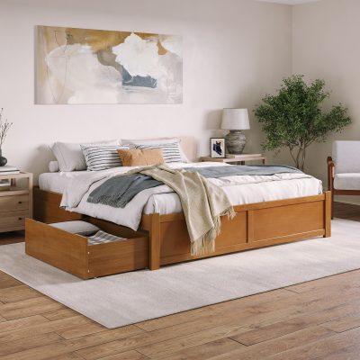 Concord Platform Bed with Footboard & Set of 2 Storage Drawers