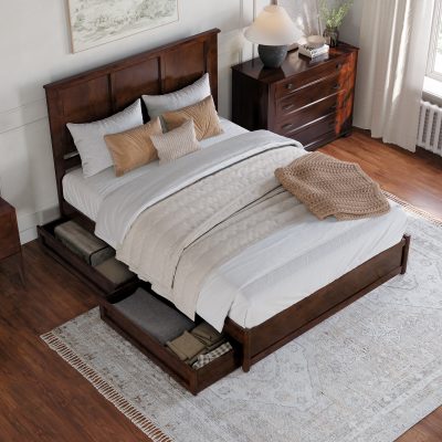 Felicity Platform Bed with Footboard & Set of 2 Storage Drawers