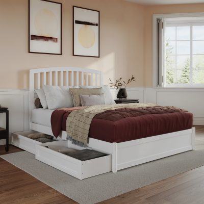 Lucia Platform Bed with Footboard & Set of 2 Storage Drawers