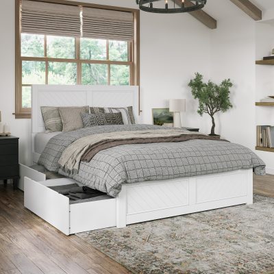 Canyon Platform Bed with Matching Footboard & Set of 2 Storage Drawers