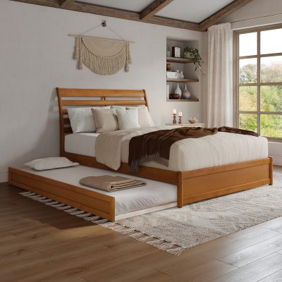 Emelie Platform Bed with Footboard & Trundle
