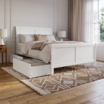 Portland Platform Bed with Matching Footboard & Bed Drawers