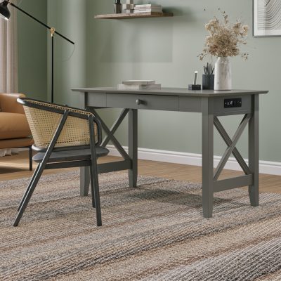 Lexi Desk with Drawer & Built-In Charger